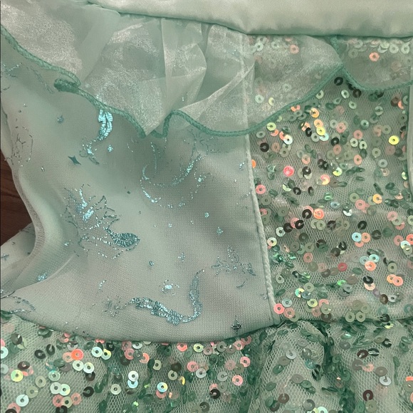 Disney Princess Ariel Dress Up Costume Strapless Dress With Sequins 3T - Picture 4 of 8